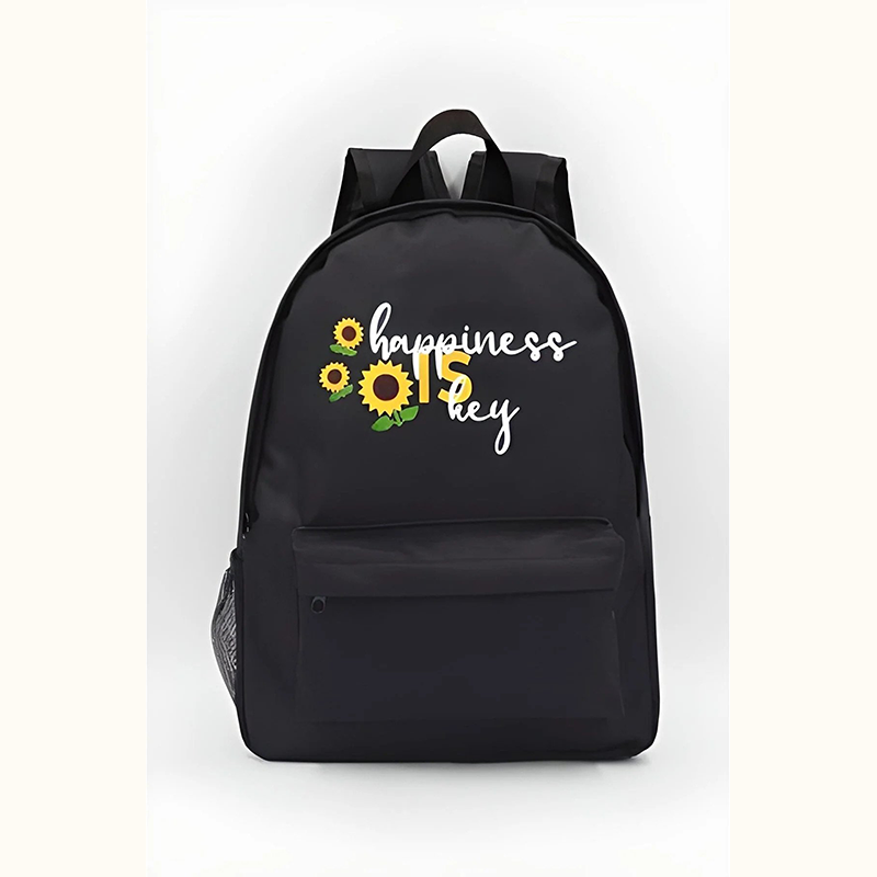 Black Daisy Happiness Backpack