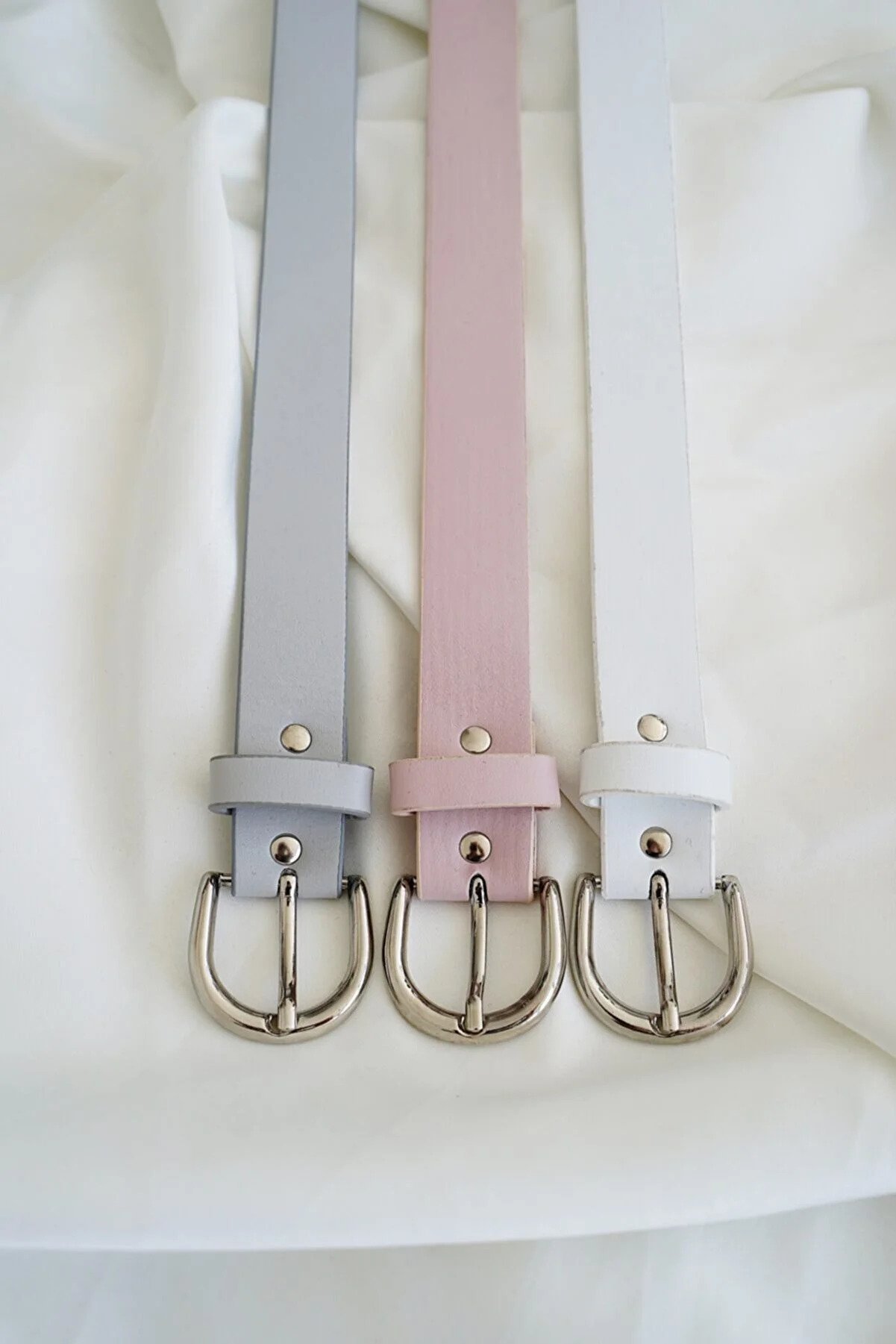Women's 3-Piece Pink Detailed Belt