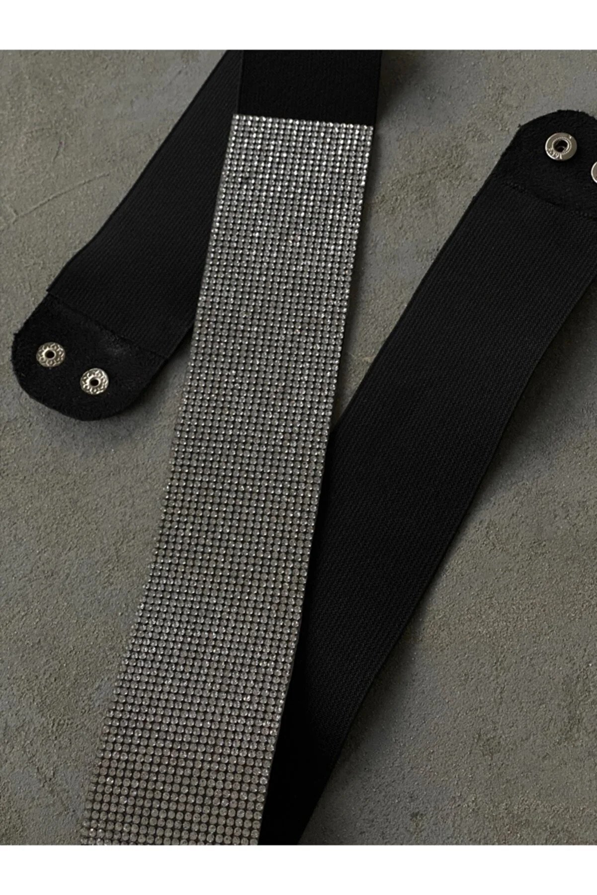 Crystal Stone Detailed Rubber Belt