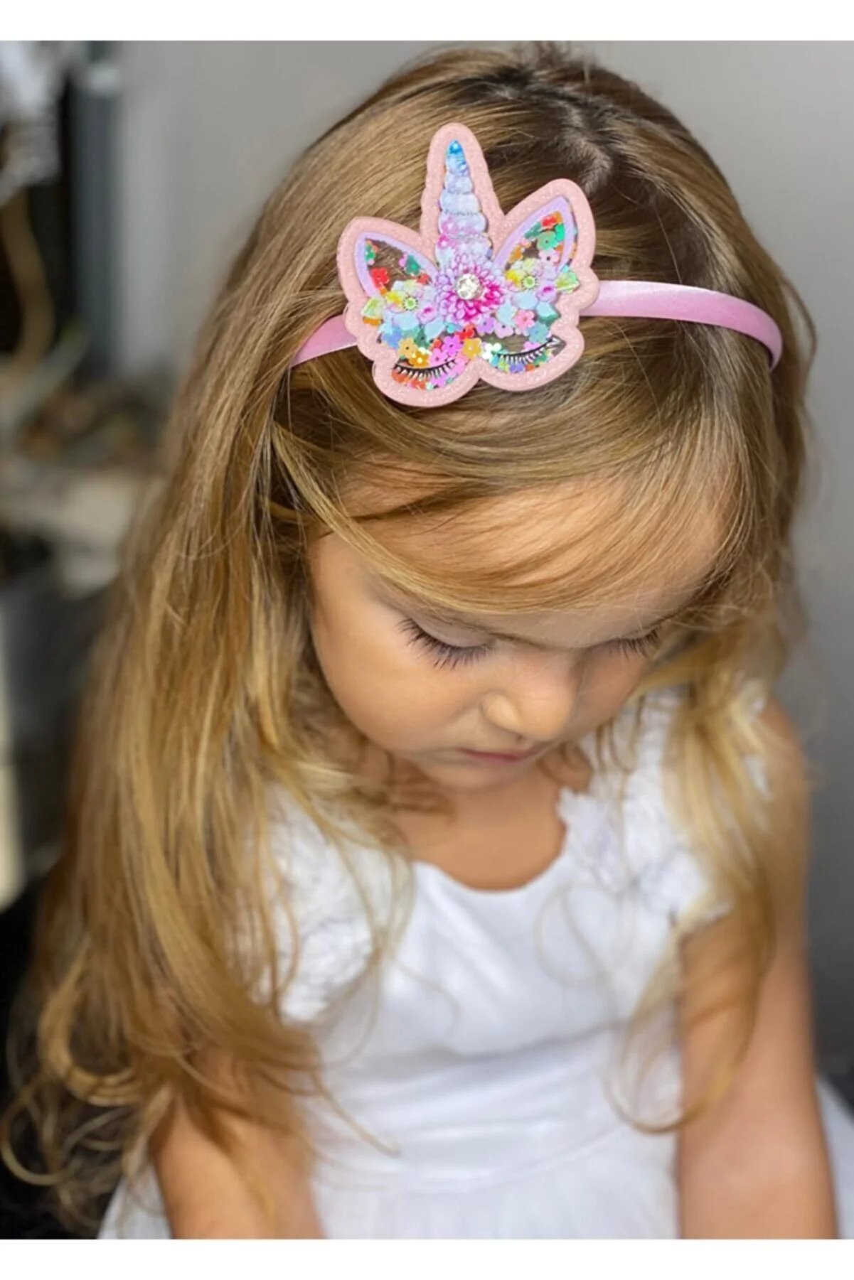 QUEEN ACCESSORY 3D Plexiglass Sequined Stoned 3 Size Large Unicorn Children's Cr