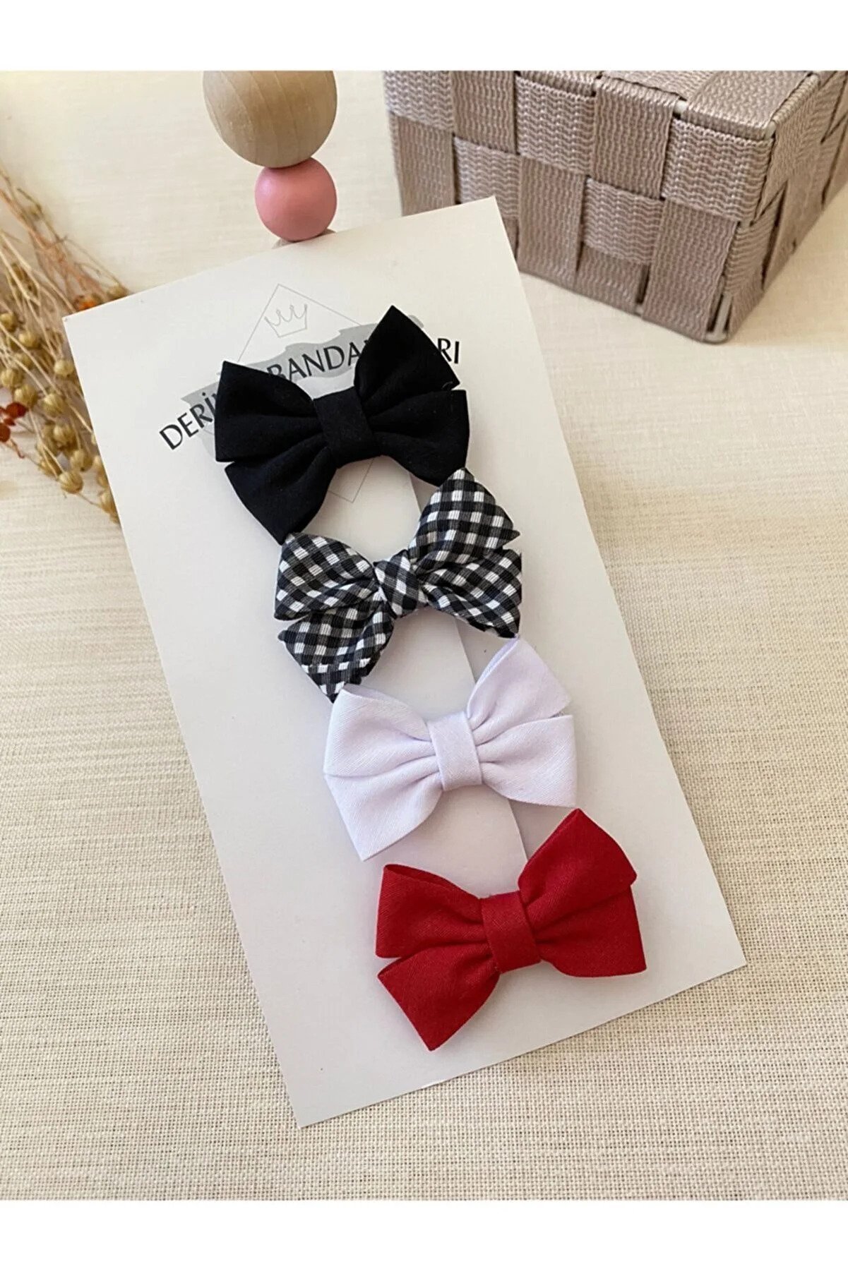 Red Bow Children's and Baby Buckle Set