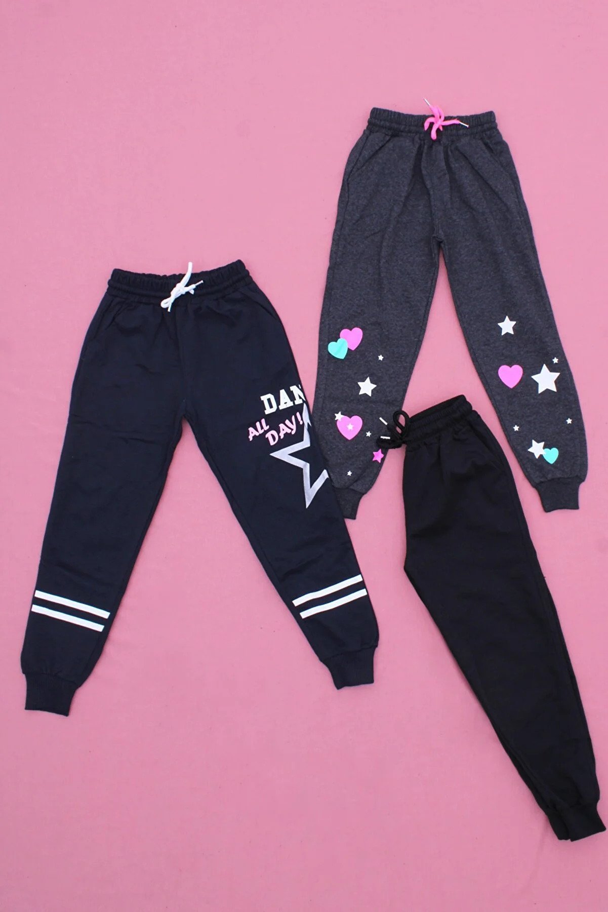 3-pack Mixed Paris Model Girl's Sweatpants