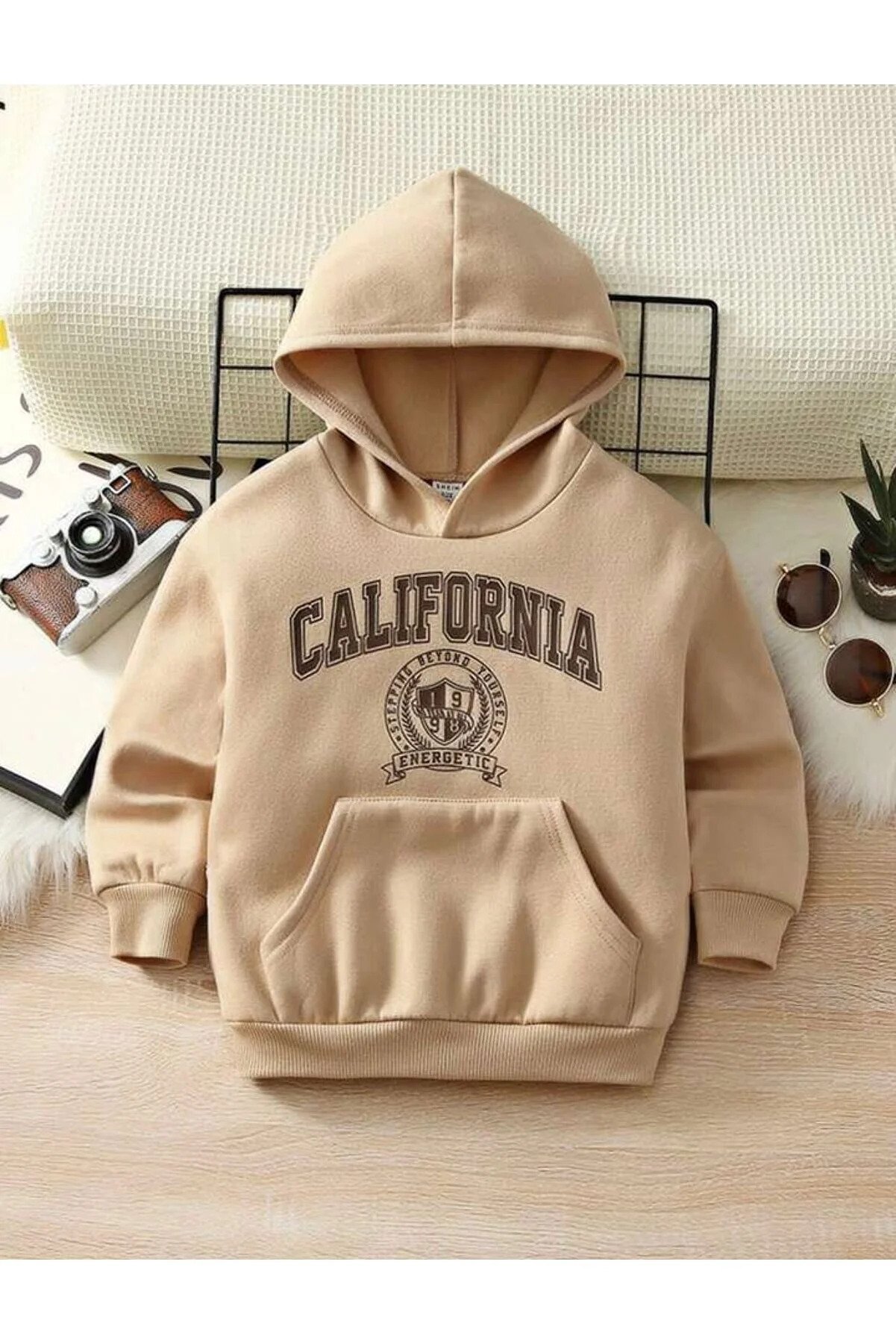AFROKİDS Kids Unisex Energetic Printed Oversize Hooded SweatShirt Kids