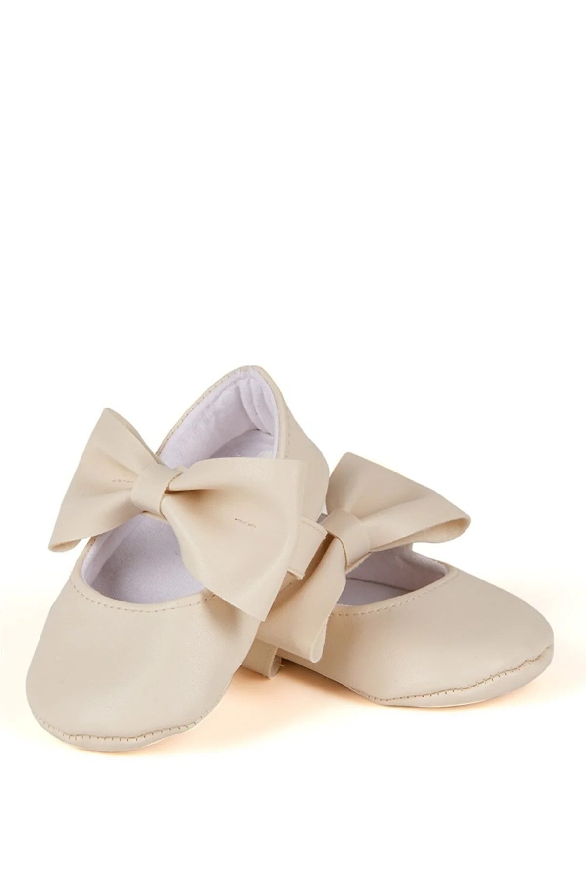 Baby Girl Faux Leather Bow Ballerina Booties First Step Shoes