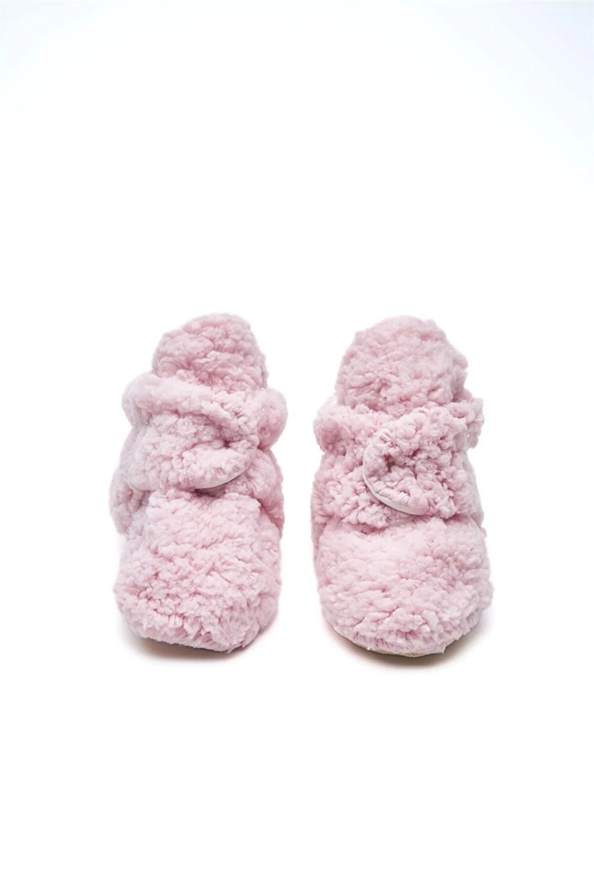 First Step Pink Plush Non-Slip Based Cotton Lined Snap