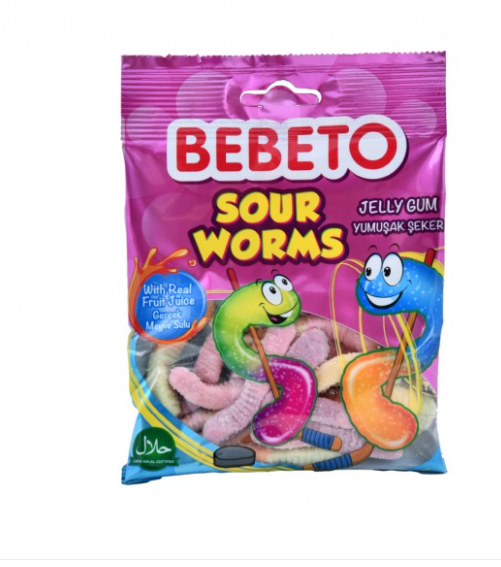 Bebeto Kervan Sour Warms Jelly Gum - 80G