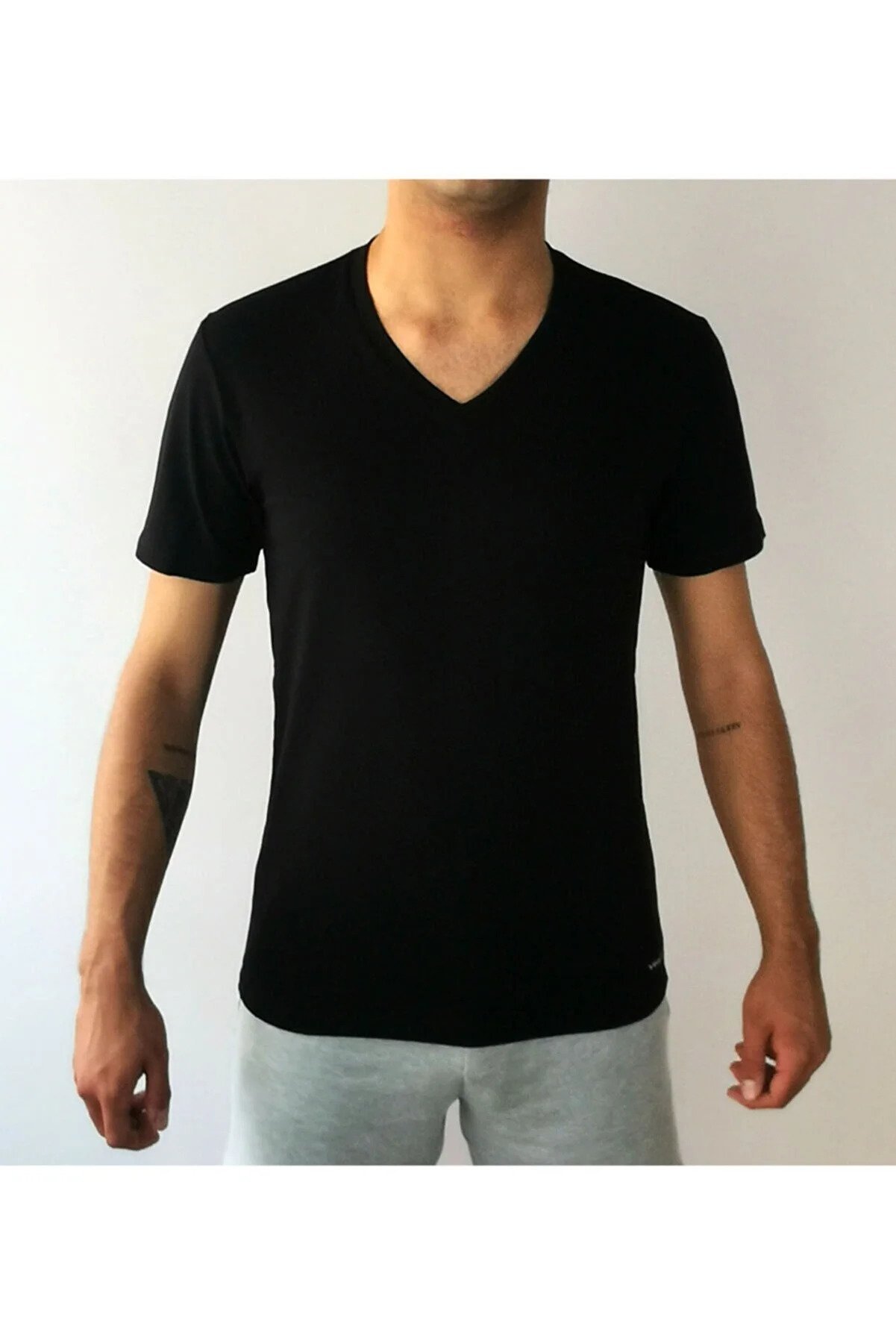 Underwear Cotton Lycra Men's V-Neck Half Sleeve Undershirt - T-Shirt