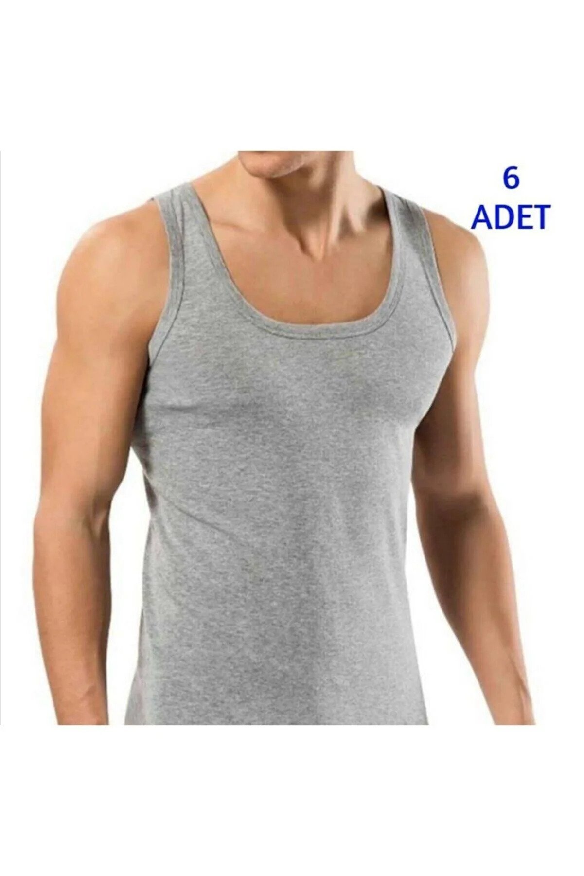 Mood Agenda Men's Gray Slim Fit Cotton Undershirt 6 Pack