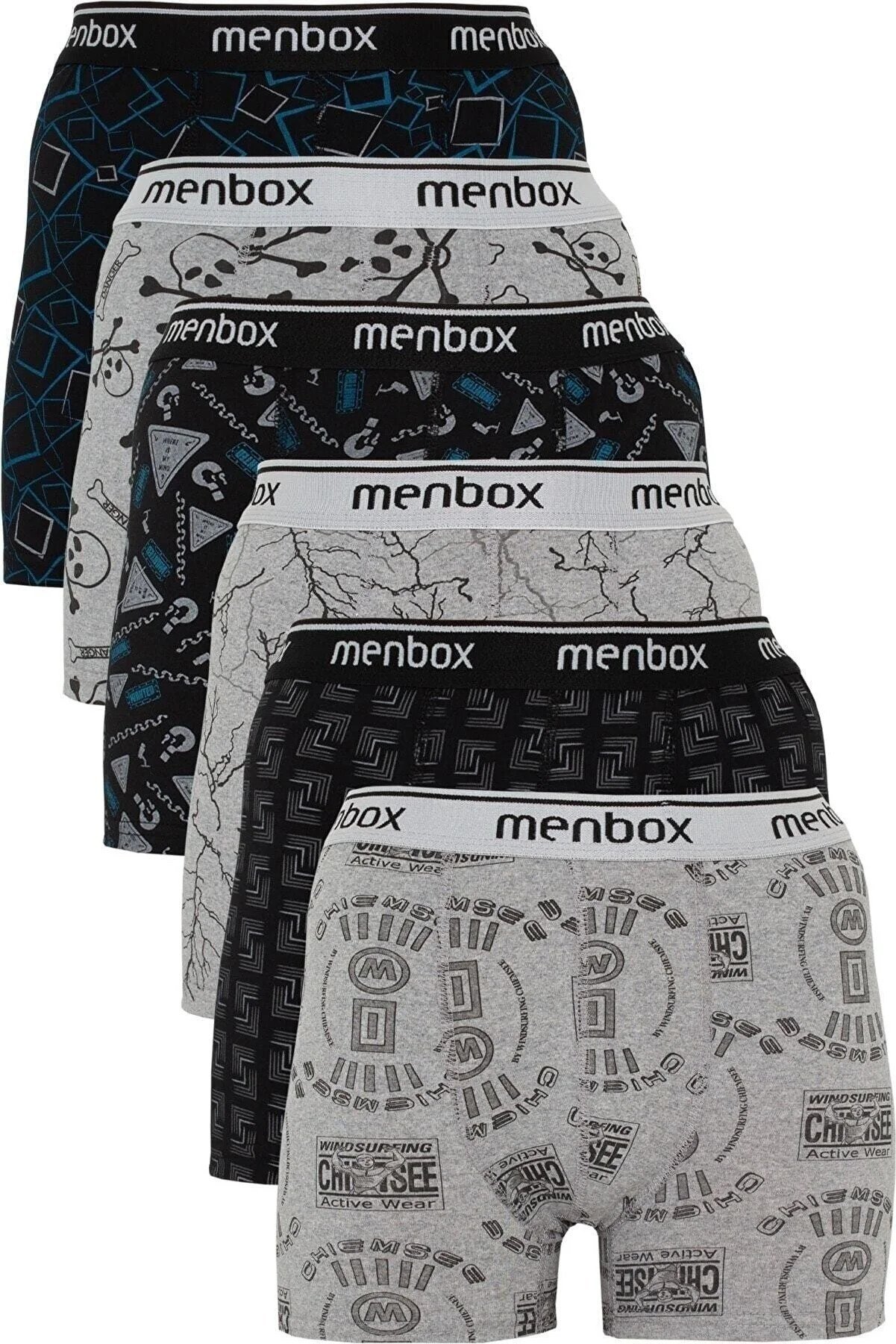 MENBOX 6-Piece Patterned Lycra Classic Men's Boxer