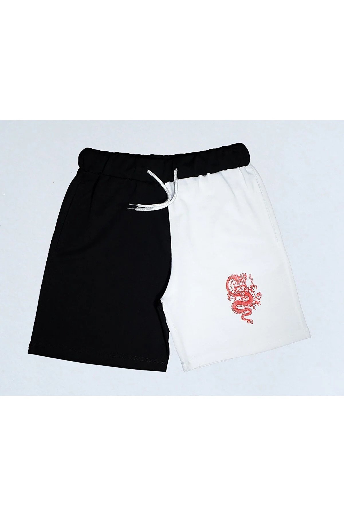 ciwilife Unisex Print Detailed Black-white 2 Different Color Shorts