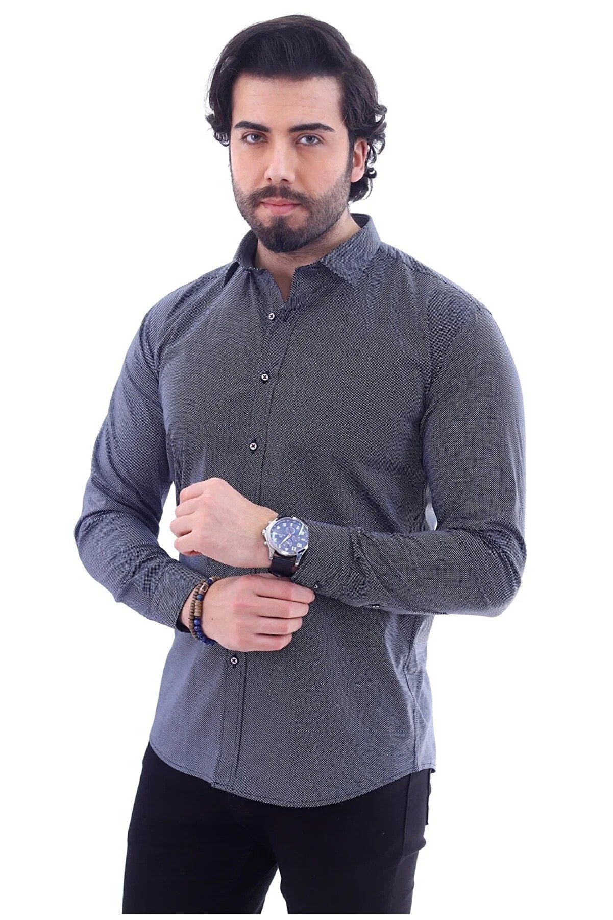 ALTEGRO New Season Cotton Lycra Printed Slim Fit Long Sleeve Men's Shirt