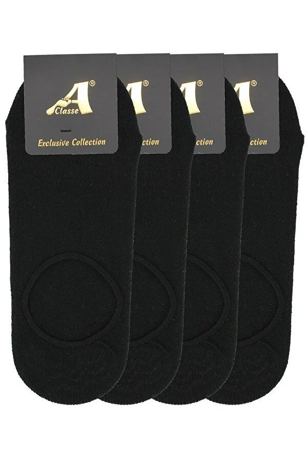A CLASSE  4 Pack Pique Knitted Booties Black Socks