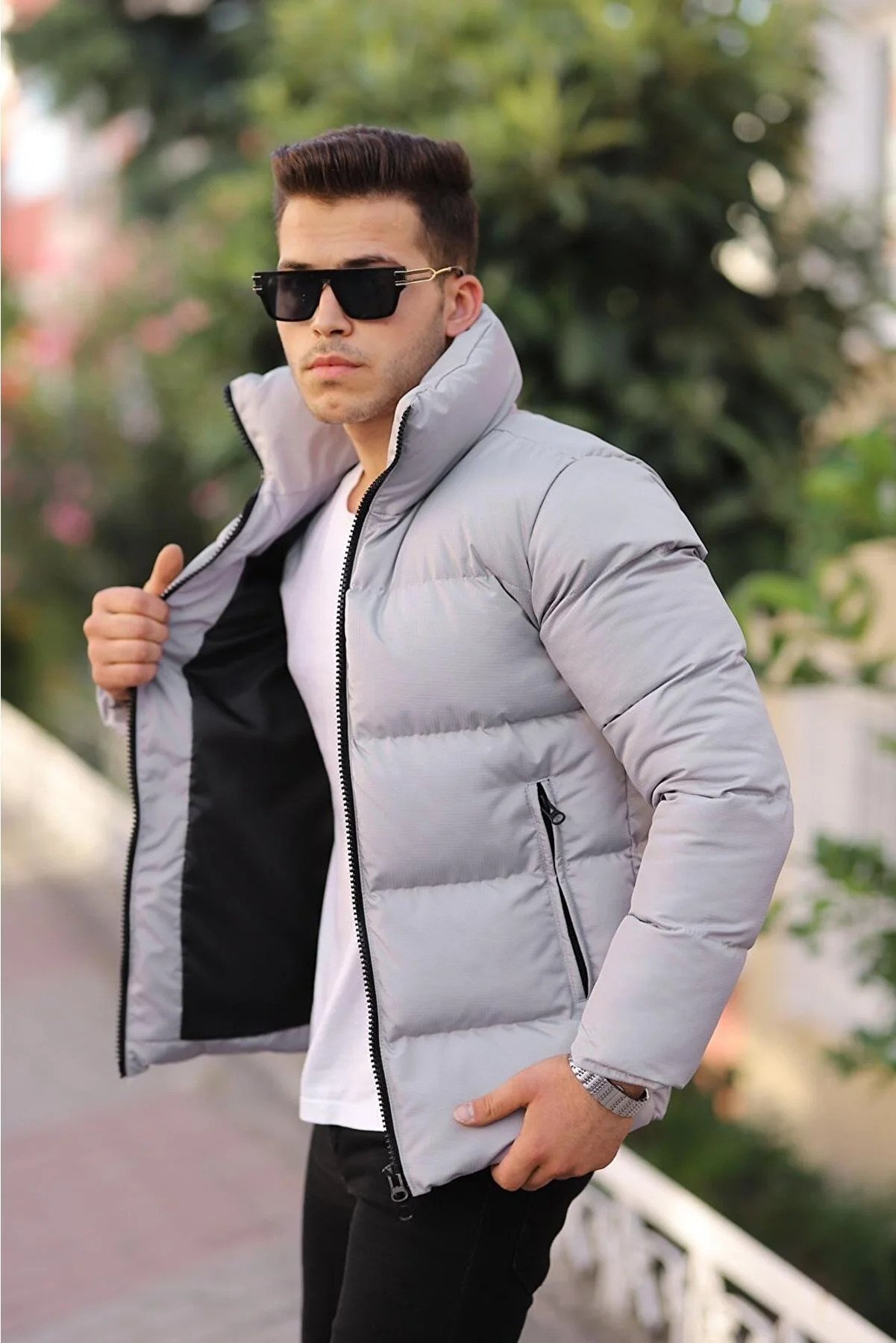 Boymen Stand-up Collar Men's Puffer Coat Winter Coat Waterproof