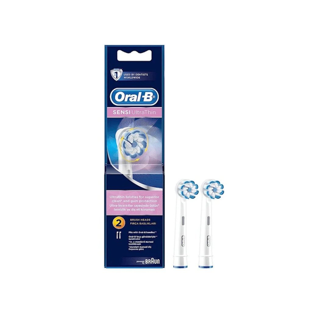 Oral-B EB60-2 Sensi Ultra Thin Replacement Toothbrush Heads - Pack Of 2