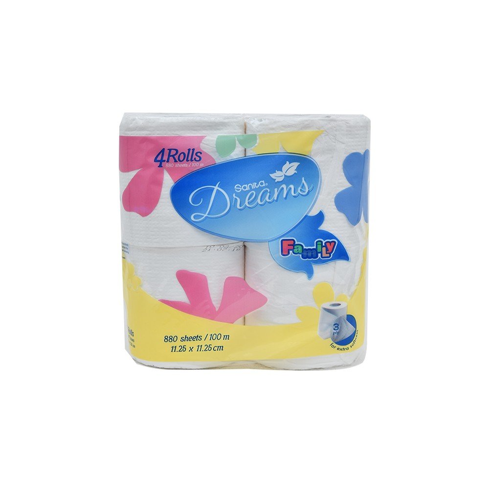 Sanita Dreams Family Toilet Tissues 4 Rolls