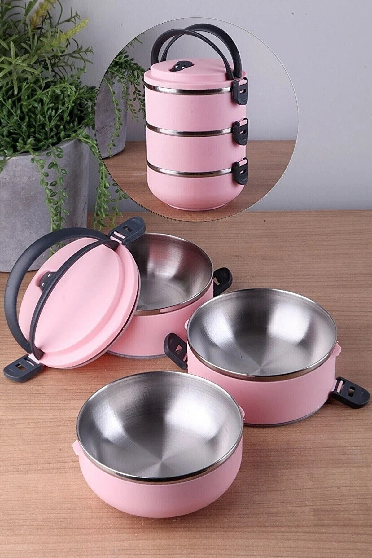 Ensa Shop 3 Layer Leakproof Food Thermos Lunch Box Storage Container Sefer Tadsı