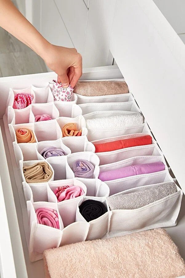 She Berrak  31 Compartment Drawer Organizer Honeycomb and Pocket Organizer.