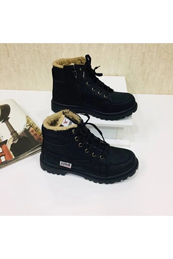 Extrem  Yavuz Shoes Wool Lining Zippered Black Men's Boots