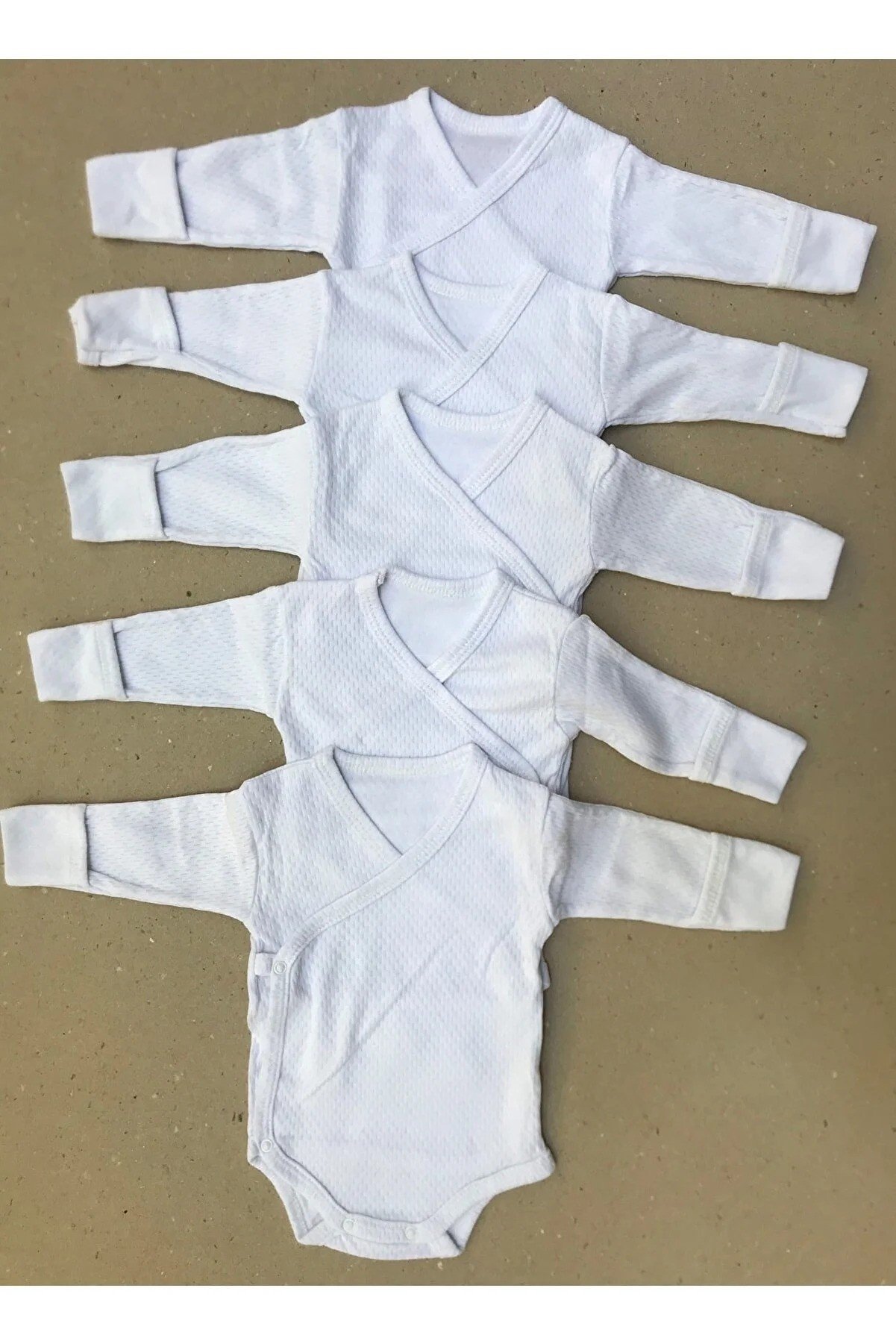 bebedino Long Sleeve, Gloves, Snap Fastener Badi, Double Breasted (Pack of 5)