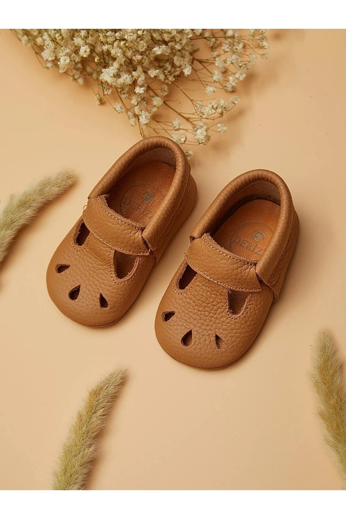 Deriza Burgundy Genuine Leather Baby Shoes