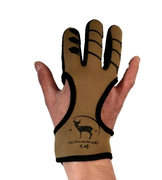 Protective 3 Fingers Hand Leather Black Guard Glove Safety
