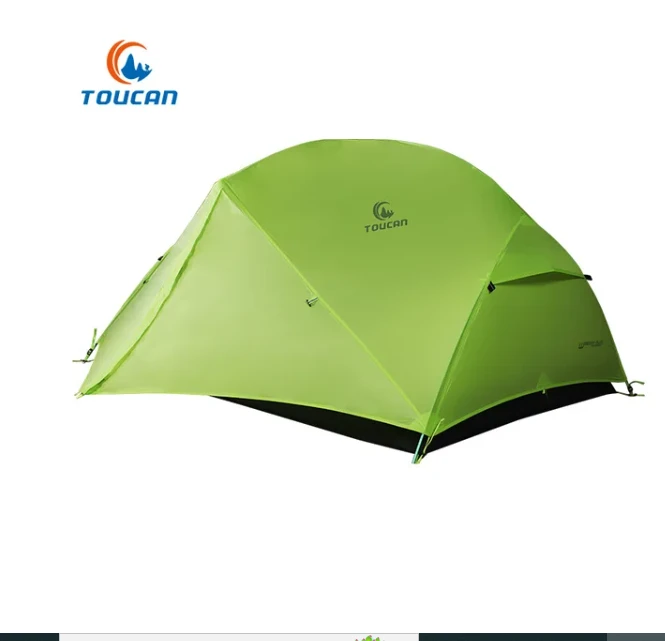 Camping Waterproof Ultralight 20D Silicone Tent 210x135cm 2 Person Camping Tent