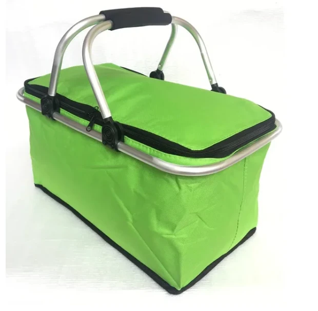 Oxford folding camping thermal insulation storage basket outdoor picnic bag