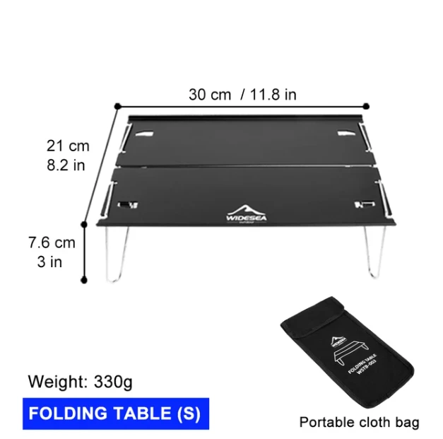 Widesea Camping Foldable Table Outdoor Ultra Light Desk for Climbing