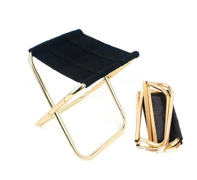 Outdoor Camping Chair Golden Aluminum Alloy Folding Chair