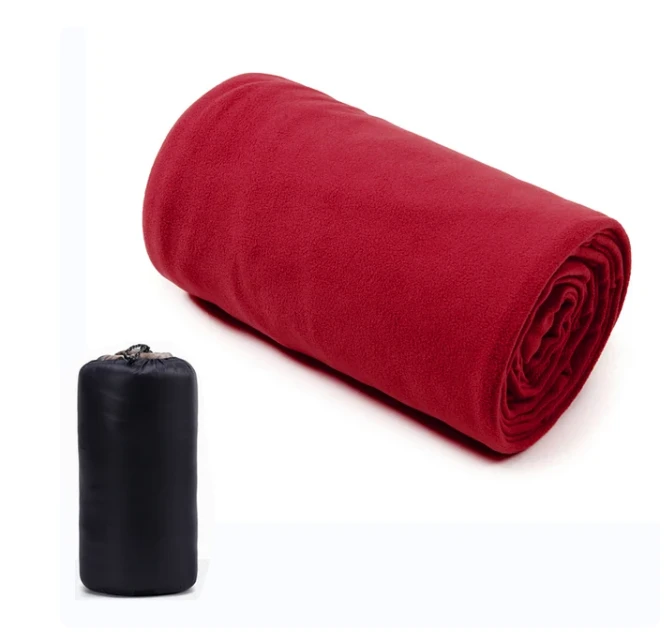 Soft Thermal Fleece Sleeping Bag Outdoor Camping Tent Bed