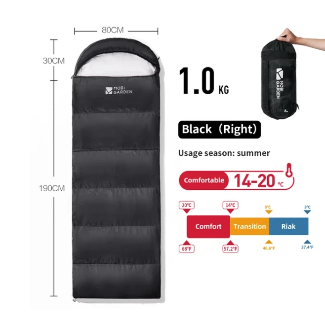 MOBI GARDEN Camping Sleeping Bag Portable Travel Outdoor Hiking