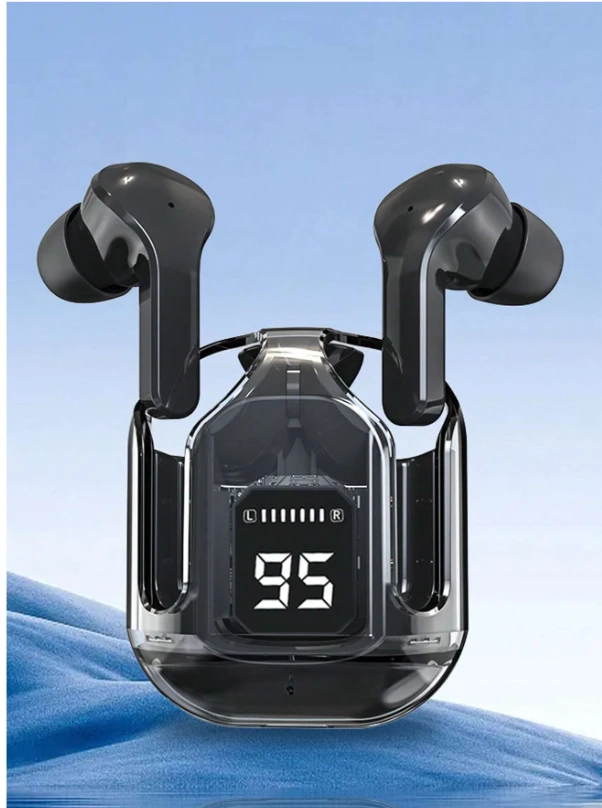 New Design Transparent Touch Control Wireless, Typ-C Charge, With Super Long Bat