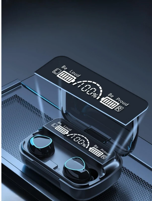 Large Capacity Digital Display Earphones With Charging Case