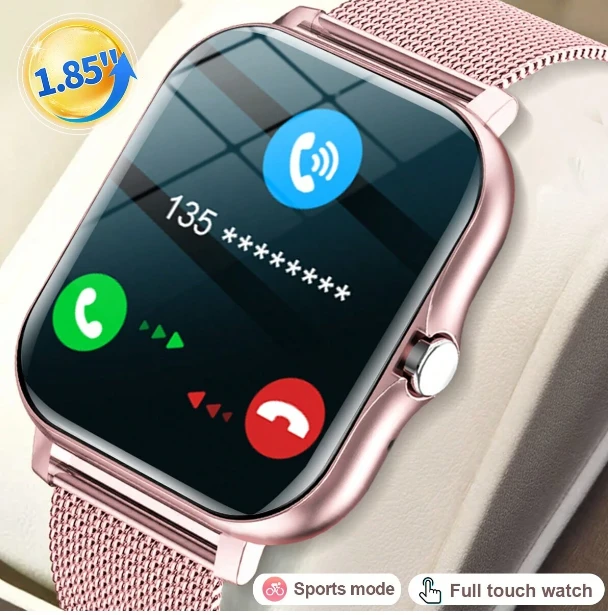 New 2024 Hot 1.85 Inch Hd Full-Screen Touch Milanese Steel Strap Men's And Women