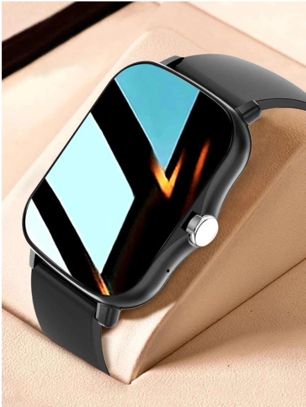 1pc Men Women Beige Silicone Strap Sporty Heart Rate Monitoring And Sleep, Squar