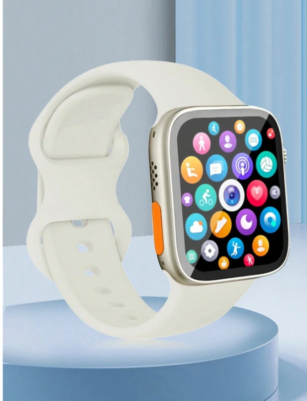 Silicone Strap Sporty Heart Rate Monitoring Sleep Tracking Square Dial Smart Wat
