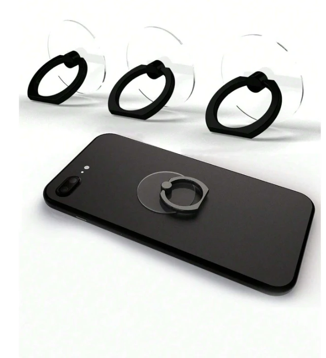 Acrylic Transparent Round Crystal Rotating Phone Ring Holder