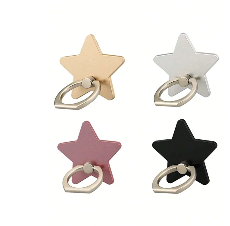 4pcs Star Decor PC Multifunctional Phone Ring Holder