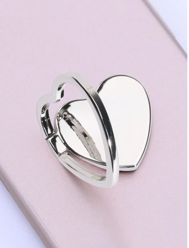 Heart Design Zinc Alloy 360 Degree Rotatable Phone Ring Holder