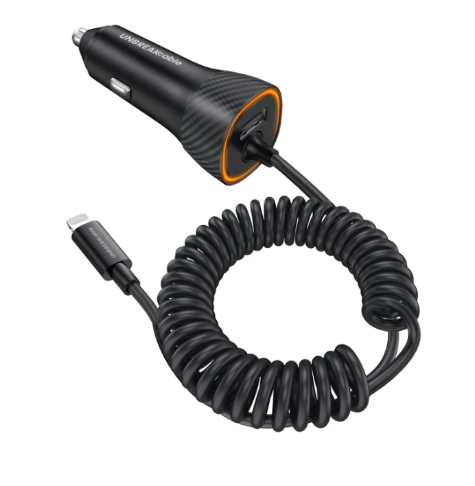 32W iPhone Car Charger - UNBREAKcable [PD 20W Quick Charge] [Apple MFI C94 Certi