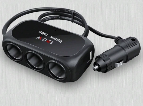 1pc Car Charger With Quick Charge And 3 Usb Ports, Universal For 12v/24v Cars