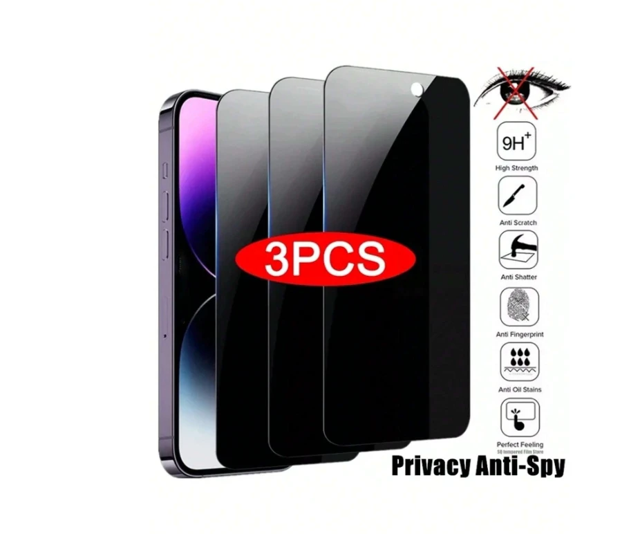 3pcs Anti-spy Phone Screen Protection With Apple iPhone 15/15Plus/15Pro/15Promax