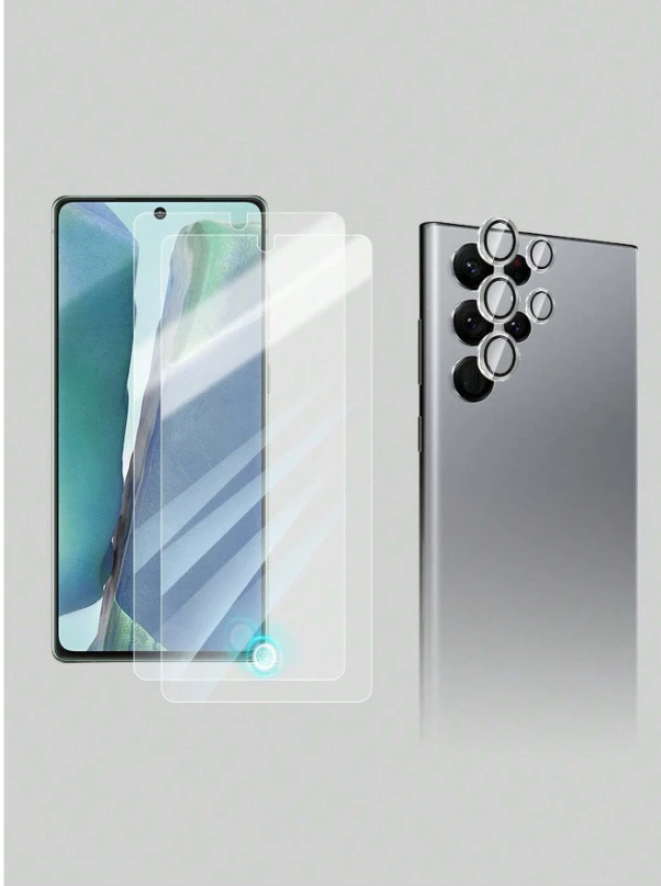 2x Ultra-Thin High Definition Screen Protector+Camera Lens Tempered Glass Film F