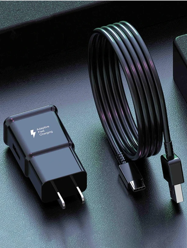 1pc US Fast Charging Head & 1pc Data Cable Compatible With Samsung
