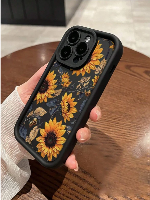 Fashionable Flower Printed Anti-Fall Thick Mobile Phone Case For Iphone11,12,13 