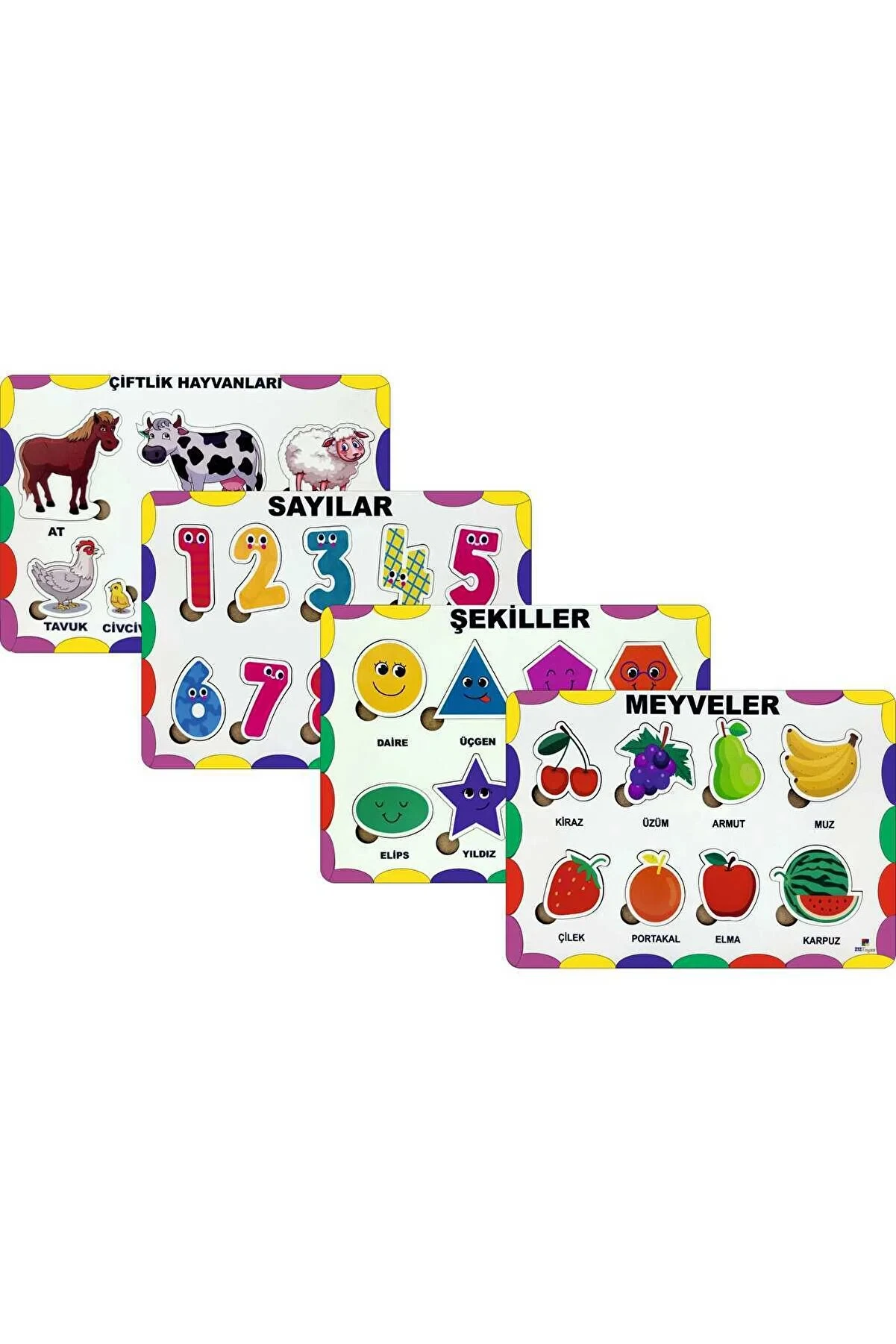 Wooden Toy Educational Tutorial Puzzle Puzzle Fruit Vegetable Number Turkish Meg