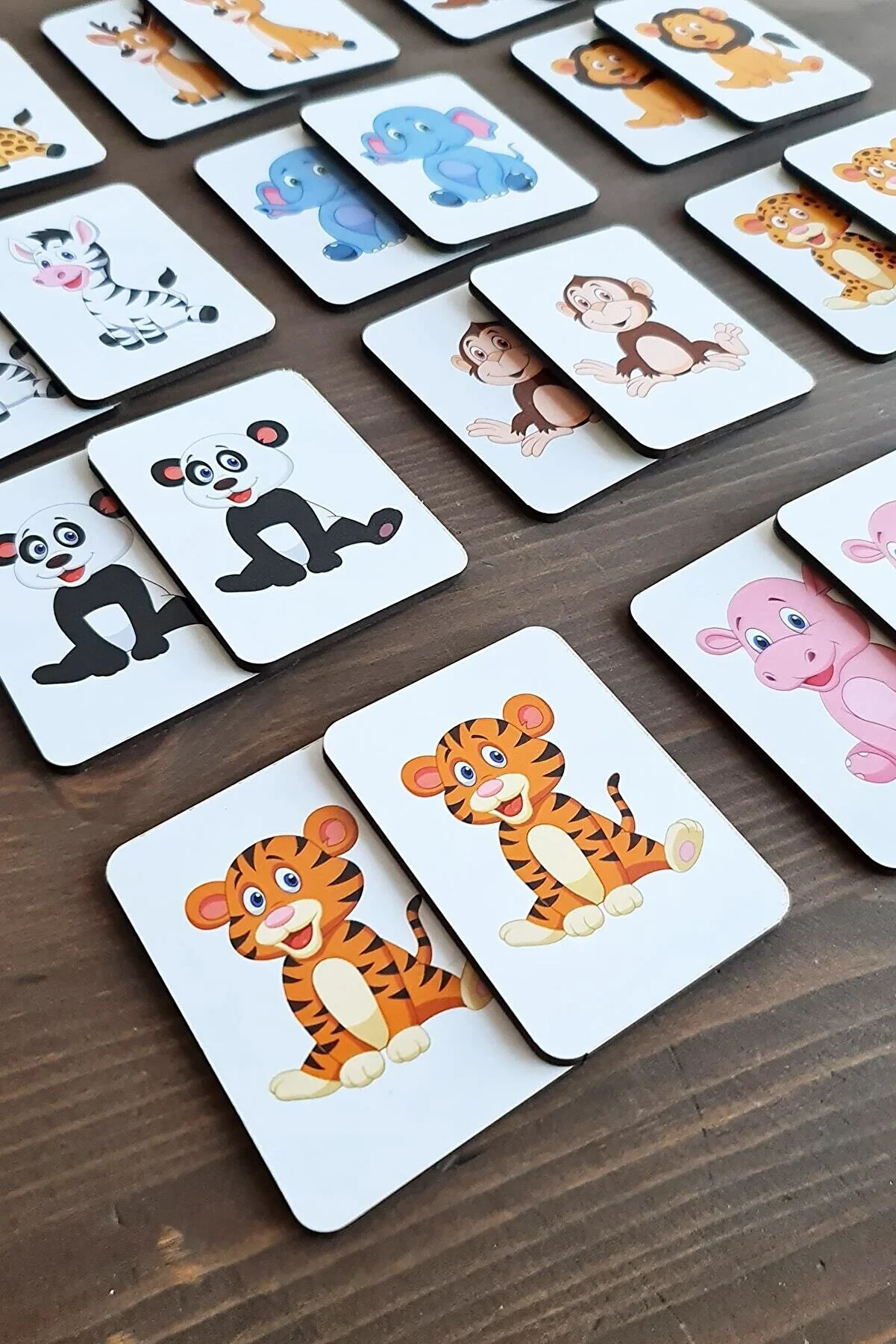 Wooden Intelligence Cards Matching Game Wooden Puzzle Toy