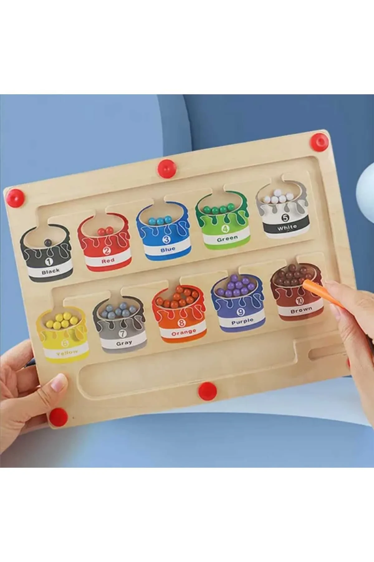 Educational Toy - Magnet and beads - Colors - Numbers - Motor Skills - Puzzle