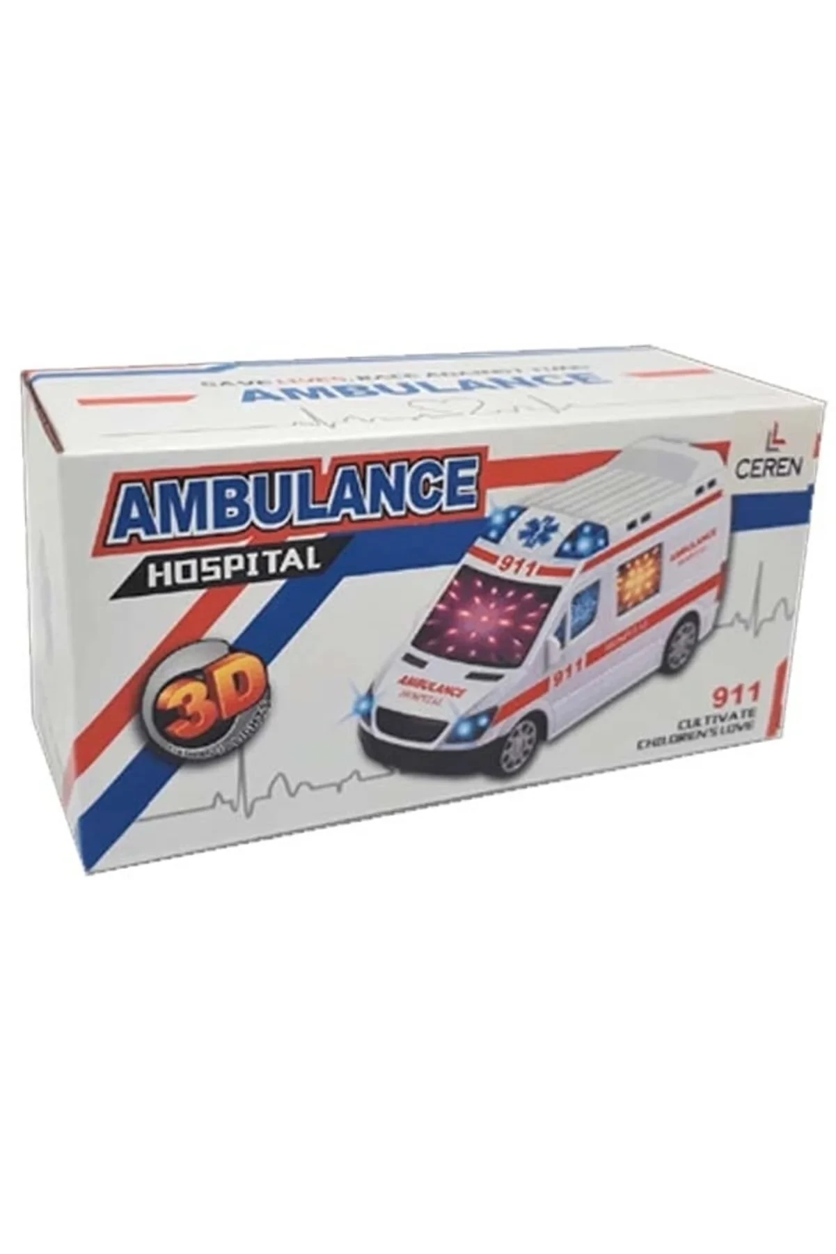 ctoy Battery Operated 3D Lights and Sound Ambulance