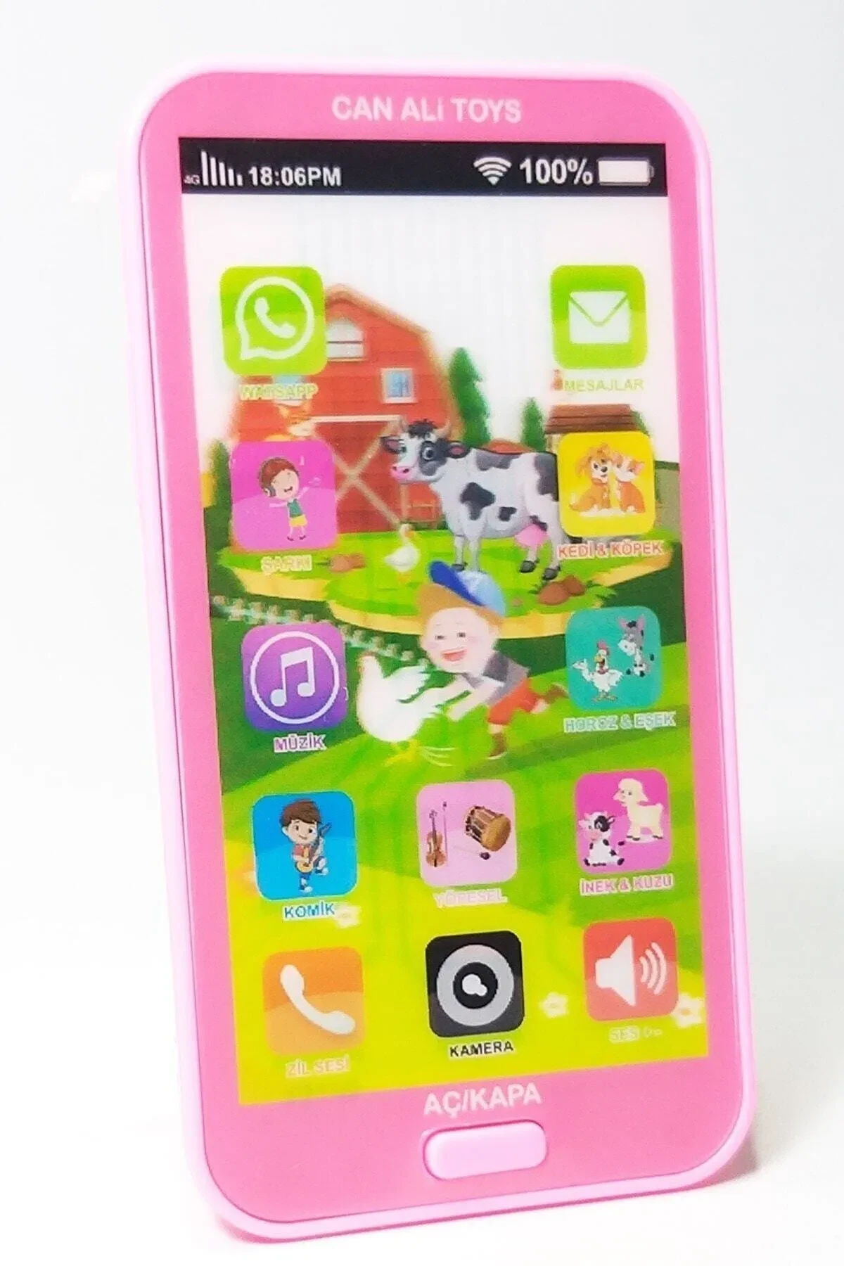 Can Ali Toys Toy Touchscreen Mobile Phone with Turkish Voice 12 Functions